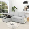 Streamdale Furniture Streamdale 85.8" Pull Out Sleeper Sofa L-shaped Couch Convertible Sofa Bed With Storage Chaise And S