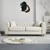 Streamdale Furniture Streamdale 86" Beige Tufted Sofa With Toss Pillows