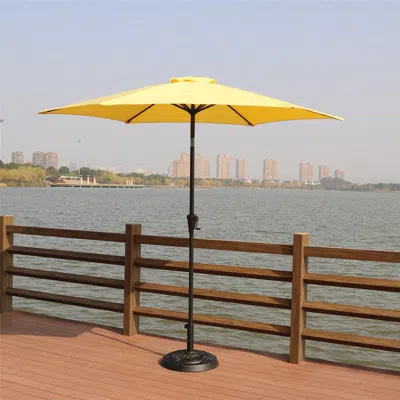 Streamdale Furniture Streamdale 8.8 Ft Aluminum Patio Umbrella With Resin Base In Yellow