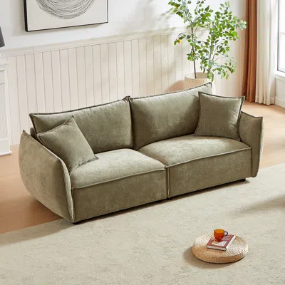Streamdale Furniture Streamdale 88" Modern Living Room Sectional In Green