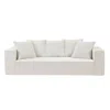 Streamdale Furniture Streamdale 88.97" Corduroy Sofa With Pillows - Modern 3-seater, White