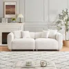 Streamdale Furniture Streamdale 89" White Sofa With Metal Legs & Pillows