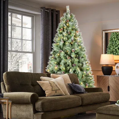Streamdale Furniture Streamdale 8ft Christmas Tree With 550 Warm White Led Lights & 1858 Tips In Green