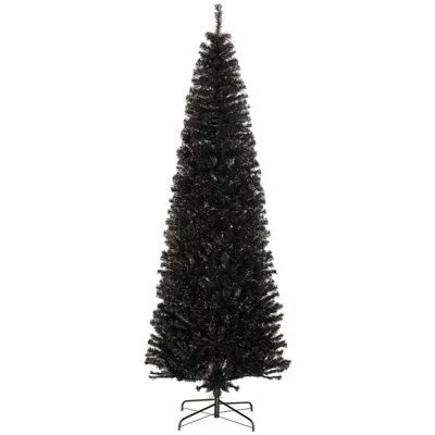 Streamdale Furniture Streamdale 8ft Unlit Slim Douglas Fir Pencil Christmas Tree Black