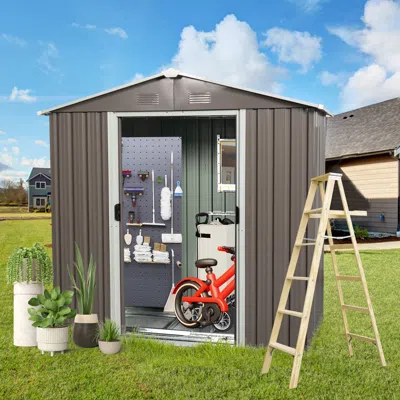 Streamdale Furniture Streamdale 8ft X 4ft Outdoor Metal Storage Shed With Window