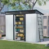 Streamdale Furniture Streamdale 8ft X 6ft Outdoor Metal Storage With Lockable Sliding Doors And Transparent Plate For Gar