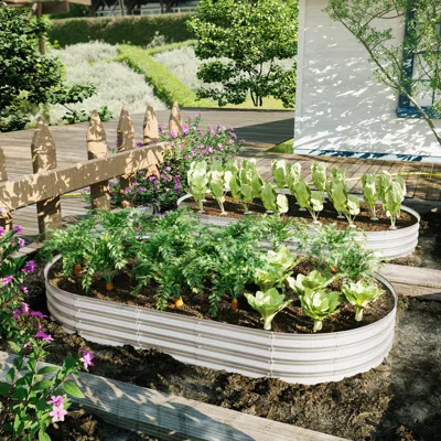 Streamdale Furniture Streamdale 8x4x1ft Galvanized Raised Garden Bed Kit