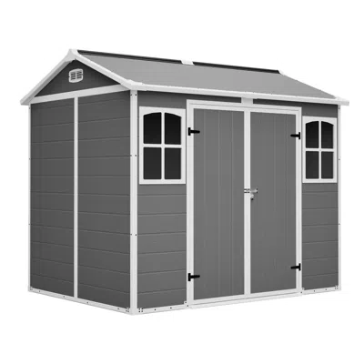 Streamdale Furniture Streamdale 8x6ft Gray Backyard Garden Tool Shed