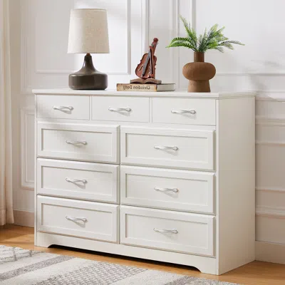Streamdale Furniture Streamdale 9-drawer White Wood Dresser