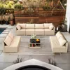 Streamdale Furniture Streamdale 9-piece Outdoor Sectional Sofa Set With Water-resistant Cushions