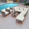Streamdale Furniture Streamdale 9-piece Patio Furniture Set With Pe Wicker And Acacia Wood