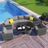 Streamdale Furniture Streamdale 9-piece Patio Sofa Set, Modern Style