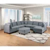 Streamdale Furniture Streamdale 9-piece Sectional Living Room Furniture Set With Ottomans In Gray