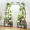 Streamdale Furniture Streamdale 9-tier Plant Stand With Grow Lights In Brown