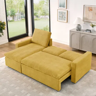 Streamdale Furniture Streamdale 90" L-shaped Sofa Sleeper With Pull-out Bed