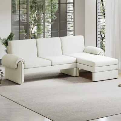 Streamdale Furniture Streamdale 94" Convertible Futon Sofa Bed W/ Chaise & Pillows