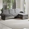 Streamdale Furniture Streamdale 94" Convertible Futon Sofa Bed With Chaise & Pillows