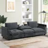 Streamdale Furniture Streamdale 96" Bluetooth Chenille Sectional With Table & Charger