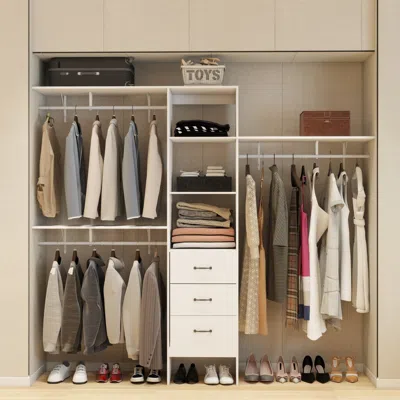Streamdale Furniture Streamdale 96" Closet System With Shelves, Drawers, And Hanger Rods