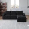 Streamdale Furniture Streamdale 99" Corduroy Sectional Sofa With Chaise & 3 Pillows
