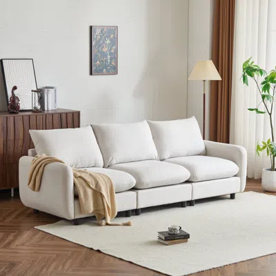 Streamdale Furniture Streamdale 99 In. 3-piece Modular Free Combination Sectional Sofa Couch In White