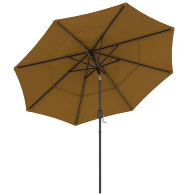 Streamdale Furniture Streamdale 9ft 3 Tiers Patio Umbrella Outdoor Market Umbrella With Crank