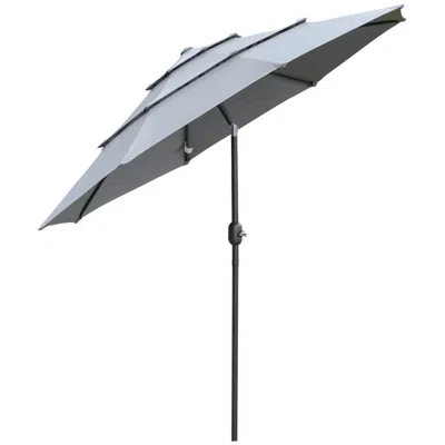 Streamdale Furniture Streamdale 9ft 3 Tiers Patio Umbrella Outdoor Market Umbrella With Crank