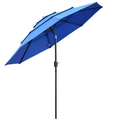 Streamdale Furniture Streamdale 9ft 3 Tiers Patio Umbrella Outdoor Market Umbrella With Crank