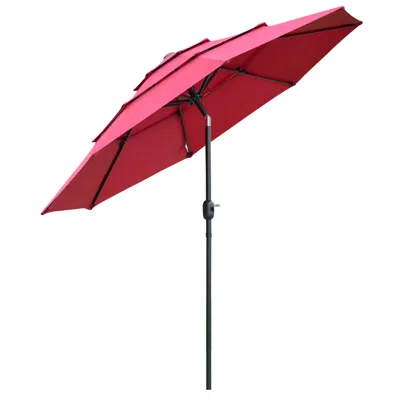 Streamdale Furniture Streamdale 9ft 3 Tiers Patio Umbrella Outdoor Market Umbrella With Crank