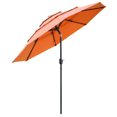 Streamdale Furniture Streamdale 9ft 3 Tiers Patio Umbrella Outdoor Market Umbrella With Crank