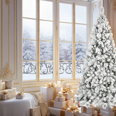 Streamdale Furniture Streamdale 9ft Flocked Snowy Christmas Tree With 1964 Tips & Metal Stand