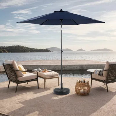 Streamdale Furniture Streamdale 9ft Outdoor Patio Umbrella - Tilt & Crank, Navy Blue