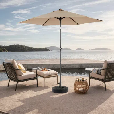 Streamdale Furniture Streamdale 9ft Outdoor Patio Umbrella, Tilt & Crank, Khaki (base Not Included)