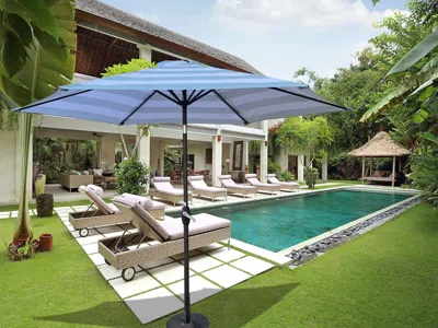 Streamdale Furniture Streamdale 9ft Umbrella Ice Blue Stripe
