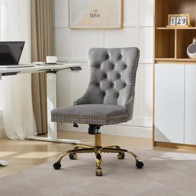 Streamdale Furniture Streamdale A & A Modern Velvet Home Office Chair (gray)