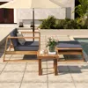 Streamdale Furniture Streamdale Acacia Lounge Set, Chair & Ottoman, Patio/balcony/garden