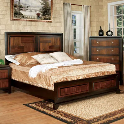 Streamdale Furniture Streamdale Acacia Walnut Transitional Queen Bed