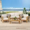 Streamdale Furniture Streamdale Acacia Wood 4-seater Chat Set, Teak Finish