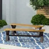 Streamdale Furniture Streamdale Acacia Wood And Iron X-cross Picnic Bench: Durable, Stylish, And Perfect For Patios