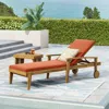 Streamdale Furniture Streamdale Acacia Wood Chaise Lounge With Adjustable Cushions