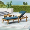 Streamdale Furniture Streamdale Acacia Wood Chaise Lounge With Adjustable Cushions