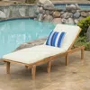 Streamdale Furniture Streamdale Acacia Wood Chaise Lounge With Cushion - Teak Finish
