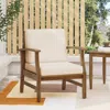 Streamdale Furniture Streamdale Acacia Wood Club Chair With Water-resistant Cushion