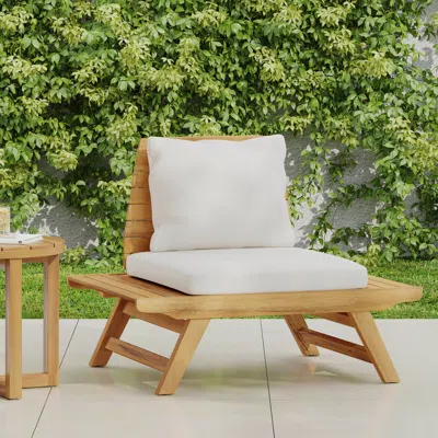 Streamdale Furniture Streamdale Acacia Wood Club Chair With Water-resistant Cushions