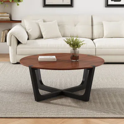 Streamdale Furniture Streamdale Acacia Wood Coffee Table - 44" Round, Modern Design
