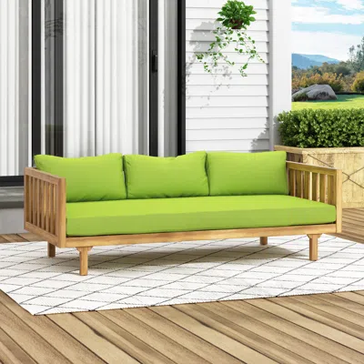 Streamdale Furniture Streamdale Acacia Wood Daybed With Slat Paneling And Water-resistant Cushions