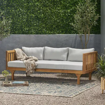 Streamdale Furniture Streamdale Acacia Wood Daybed With Water-resistant Cushions