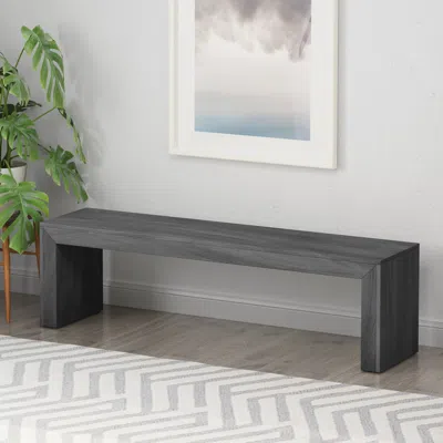 Streamdale Furniture Streamdale Acacia Wood Dining Bench, Black In Gray