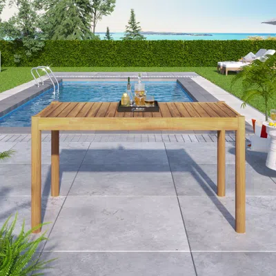 Streamdale Furniture Streamdale Acacia Wood Dining Table For Gatherings