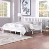 Streamdale Furniture Streamdale Acacia Wood Modern Farmhouse Bed Set With Platform Frame And Headboard